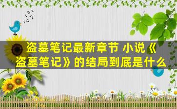 盗墓笔记最新章节 小说《盗墓笔记》的结局到底是什么